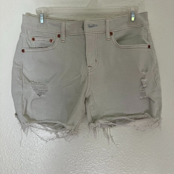 GAP Off Whitish Distressed Shorts 5" Size 26 - Picture 1 of 7